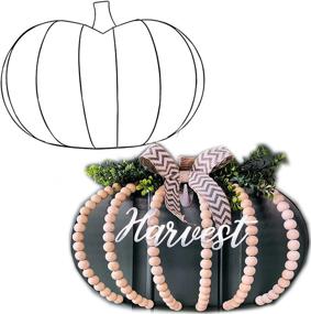 img 4 attached to 🎃 Pumpkin Wreath Form 2 Metal Wire Frame for Fall Decorations, Halloween and Thanksgiving Décor, Front Door Hanging, Farmhouse DIY Craft Project for Home, Garden, Patio, Kitchen, Wall, Outdoor