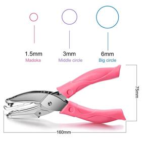 img 3 attached to Set of 3 Handheld Single Hole Paper Punchers - Tiny Circle Shaped 🔒 Metal Punchers with Plastic Handle for Clothing Tags, Tickets, and 10 Sheets (Pink, Purple, Blue)