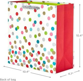 img 2 attached to 🎁 Hallmark Signature 10-inch Large Christmas Gift Bag with Tissue Paper - 'Merry' Banner (White, Silver Sparkle, Pink and Teal Polka Dots)