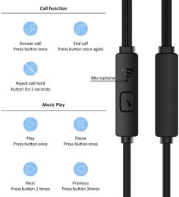 img 3 attached to 🎧 Superme Bass Earbuds with Mic & Call Controller - In-Ear Headphones for iPhone, Android & All Devices with 3.5mm Jack - Sleep Headset, Black-Silver (6 Pairs Earpad S/M/L)