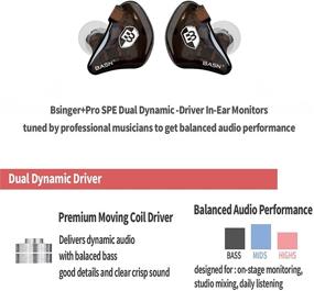 img 3 attached to 🎧 BASN Bsinger PRO: Dynamic Driver Noise Isolating Earphones for Musicians - In-Ear Monitor Headphones with Detachable Cables (Brown)