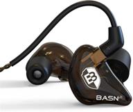 🎧 basn bsinger pro: dynamic driver noise isolating earphones for musicians - in-ear monitor headphones with detachable cables (brown) logo