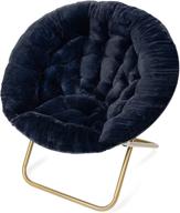 navy blue x-large cozy faux fur saucer chair by milliard - perfect for bedroom logo