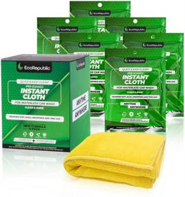 img 4 attached to 🚗 ECOREPUBLIC Car Detailing and Waterless Wash Cleaning Kit with Cleaner Wipes (9.8'' x 11.8'', 6 Pack) & Microfiber Towel (16'' x 16'', 1 Pack) for Automotive, RV, Motorcycle & Boat Interior or Exterior