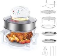 🍲 halogen convection oven air fryer, 17 quart countertop french fries chicken glass oven for healthy cooking - white логотип