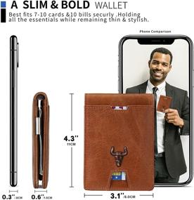 img 3 attached to 🧔 Branded Minimalist Leather Men's Accessories: Pocket Wallets, Card Cases, and Money Organizers