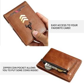 img 1 attached to 🧔 Branded Minimalist Leather Men's Accessories: Pocket Wallets, Card Cases, and Money Organizers