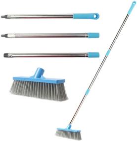 img 4 attached to 🧹 Efficient UKEENOR Floor Scrub Brush: Long Handle Bathroom Push Broom for Effective Cleaning