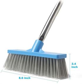 img 2 attached to 🧹 Efficient UKEENOR Floor Scrub Brush: Long Handle Bathroom Push Broom for Effective Cleaning