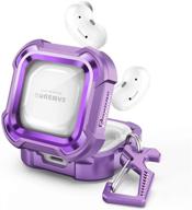 💜 dexnor совместимо с samsung galaxy buds 2/ live/ pro чехол - фиолетовый силиконовый защитный чехол с видимым led и полным покрытием для женщин и девушек. логотип