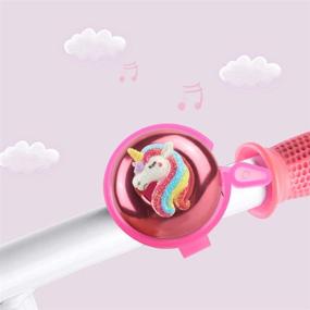 img 2 attached to 🦄 KSdeal Pink Unicorn Aluminum Bike Bell for Girls Toddlers - Clear Sound Bicycle Accessory for Children (Right Hand)