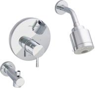 🚿 american standard serin pressure balance bath and shower trim with flowise 3-function showerhead, polished chrome - t064508.002 logo