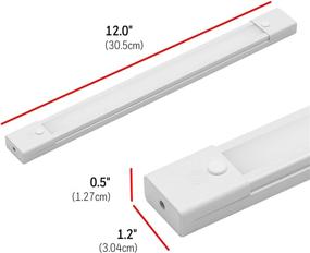 img 3 attached to Ultimate Brightness and Convenience: UltraPro 12in. Capacitive Touch Plug-in LED Fixture, 2 Pack, On/Off, Warm White, Bar, Under Cabinet, Kitchen, Closet Light, 44405