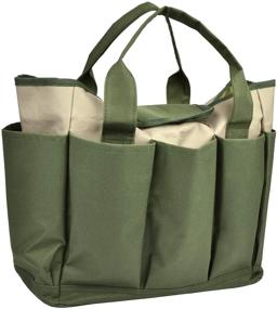 img 4 attached to 🛠️ Canvas Garden Tool Bag with Pockets - Heavy-Duty Tote Organizer for Women and Men, Ideal for Storing Garden Plant Tool Set Contents