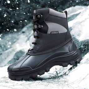 img 1 attached to 👢 UPSOLO Mens Duck Boots - Winter Snow Boot, Waterproof & Insulated, Anti-Slip, Fully Fur Lined, Casual & Lightweight - Review and Buying Guide