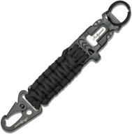 multi-functional paracord keychain with carabiner - ideal for camping, fishing, hunting & outdoor emergencies. includes paracord, emergency whistle, flint rod, cutting tool & key ring логотип