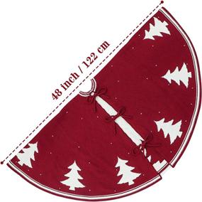 img 3 attached to 🎄 LimBridge 48-Inch Knitted Christmas Tree Skirt: Cozy Rustic Yarn Pattern for Festive Holiday Decor, Cream Burgundy