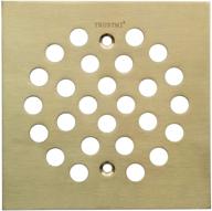 🛁 trustmi 4.25" screw-in shower drain cover replacement - square floor drainer grate, brushed gold logo