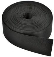 🖤 reton 10 yards solid black nylon heavy polypro webbing strap - 1.5 inches logo