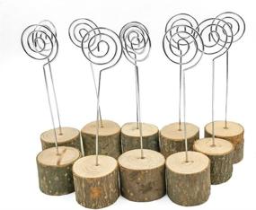 img 4 attached to Senover Rustic Real Wood Base Wedding Table Number Holders - Party Decoration Card Holders - Picture Memo Note Photo Clip Holder for Table Numbers (Pack of 10)