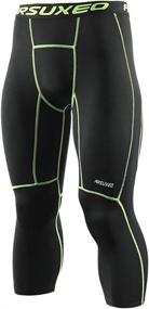 img 4 attached to ARSUXEO Men's 3/4 Running Compression Tights Capri Pants K75 - Enhance Performance and Comfort