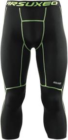 img 3 attached to ARSUXEO Men's 3/4 Running Compression Tights Capri Pants K75 - Enhance Performance and Comfort