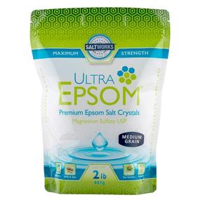 img 4 attached to 🛀 Усилите свой опыт купания с Солью Ultra Epsom премиум-класса от SaltWorks, среднего зерна, упаковка 2 фунта.