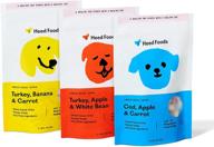 🐶 heed foods - freeze-dried dog food toppers trio pack - cod, apple & carrot, turkey, apple & white bean, turkey, banana & carrot - all natural, human grade, made in the usa - (3) 2.4oz bags logo