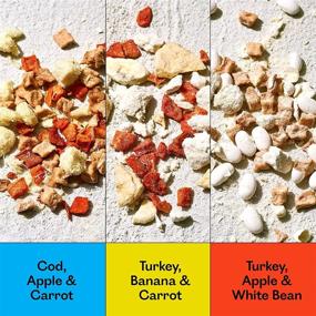 img 3 attached to 🐶 Heed Foods - Freeze-Dried Dog Food Toppers Trio Pack - Cod, Apple & Carrot, Turkey, Apple & White Bean, Turkey, Banana & Carrot - All Natural, Human Grade, Made in The USA - (3) 2.4oz Bags