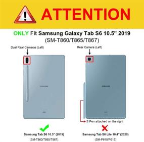 img 3 attached to 💼 Fintie Case for Samsung Galaxy Tab S6 10.5" 2019 with S Pen Wireless Charging Support - Multi-Angle Portfolio Business Cover with Pocket, Auto Sleep/Wake, Turquoise