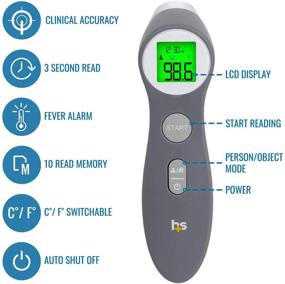 img 2 attached to HealthSmart Digital Touchless Thermometer: Reliable for Babies, Children, and Adults - Versatile for Object and Air Testing