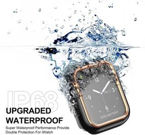 img 3 attached to Чехол для Apple Watch WASPO 40 мм – совместим с моделями Series 6/5/4/SE и водонепроницаемым защитным стеклом для экрана | Розовое золото, полное покрытие, чувствительное касание, прозрачный эластичный чехол | iWatch 40 мм.