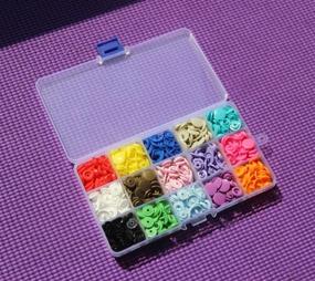 img 1 attached to 📦 15-Color Snaps Storage Container | BetterJonny | 150 Sets T5 Plastic Fasteners | Size 20 | Punch Poppers Closures | No-Sew Buttons for Cloth Diaper, Bibs, Unpaper Towels, Nappies, Buttons, and Mama Pads