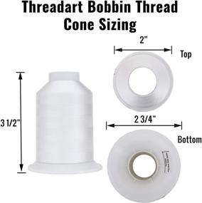 img 2 attached to 🧵 Threadart Bobbin Thread - 60wt White - 5000 Meters - Twin Pack: White & Black Cones