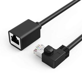 img 4 attached to 🔌 Кабель CableCreation Cat6 экранированный удлинительный мужской/женский под прямым углом - 0,5 м черный, FTP-кабель Cat6 Ethernet патч-кабель с контактами, покрытыми золотом - высококачественный кабель для надежной сетевой связи