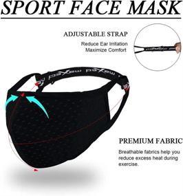 img 3 attached to Breathable Adjustable Sport Face Mask with Washable Athletic Strap, Reusable Nose Wire - Ideal for Men, Women, and Youth - Normal & Large Sizes Available for Workout