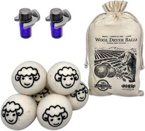 img 3 attached to 🐑 6-Pack of Reusable Wool Dryer Balls with Free Oil Clips - Natural Fabric Softener, Deodorizer, and Sheep Dryer Balls Set