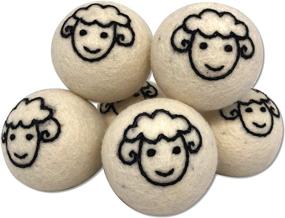 img 2 attached to 🐑 6-Pack of Reusable Wool Dryer Balls with Free Oil Clips - Natural Fabric Softener, Deodorizer, and Sheep Dryer Balls Set