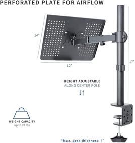 img 2 attached to Enhance Your Productivity with VIVO Single Laptop Notebook Desk Mount Stand - Ultimate Adjustable Extension C Clamp (STAND-V001L)
