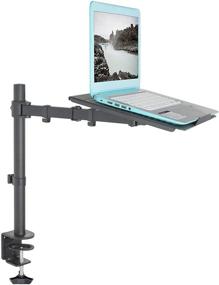 img 4 attached to Enhance Your Productivity with VIVO Single Laptop Notebook Desk Mount Stand - Ultimate Adjustable Extension C Clamp (STAND-V001L)