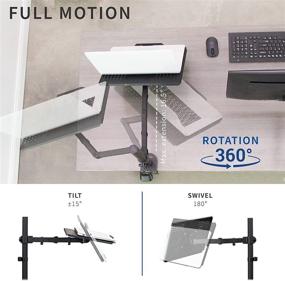 img 1 attached to Enhance Your Productivity with VIVO Single Laptop Notebook Desk Mount Stand - Ultimate Adjustable Extension C Clamp (STAND-V001L)