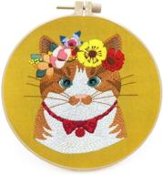 🧵 creative cross stitch kit for adult beginners: animal-themed diy embroidery with floss, cloth, and tools - perfect for women starters logo