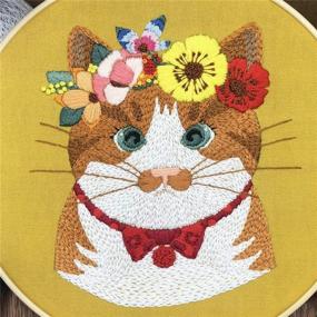 img 1 attached to 🧵 Creative Cross Stitch Kit for Adult Beginners: Animal-themed DIY Embroidery with Floss, Cloth, and Tools - Perfect for Women Starters