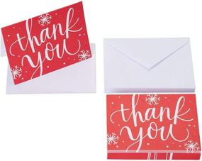 img 3 attached to Поделитесь праздничной благодарностью с открытками и конвертами American Greetings на Рождество, Красный снежинка (25 штук)
