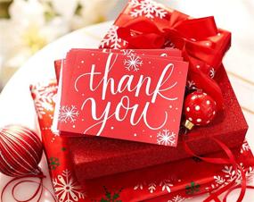 img 1 attached to Поделитесь праздничной благодарностью с открытками и конвертами American Greetings на Рождество, Красный снежинка (25 штук)