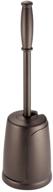 🚽 mdesign compact bronze toilet bowl brush and holder – freestanding organizer for bathroom storage, deep cleaning, space saving logo