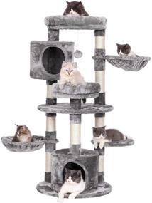 img 4 attached to 🐱 Bewishome Cat Tree Tower for Indoor Cats with Sisal Scratching Board, Posts, and Condo House - Perches & Kitten Activity Center