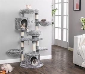 img 2 attached to 🐱 Bewishome Cat Tree Tower for Indoor Cats with Sisal Scratching Board, Posts, and Condo House - Perches & Kitten Activity Center