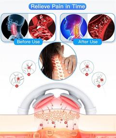 img 3 attached to 🔥 Интеллектуальный нагревательный массажер для шеи от боли, портативное беспроводное устройство для массажа шеи с пультом дистанционного управления - идеальный массажный подарок