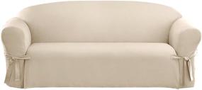 img 4 attached to 🛋️ SureFit Cotton Duck Sofa Slipcover: Relaxed Fit, Corner Ties, 100% Cotton, Machine Washable - Natural Color